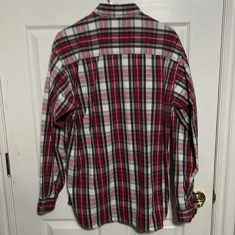 🔥🔥 WOOLRICH‎ Thick Cotton Flannel Button Shirt - Sz L Long - PERFECT Condition